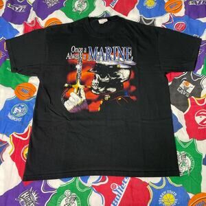 VTG 2000s Once A Marine Always A Marine Mens Sz L T-Shirt History Historical Y2K
